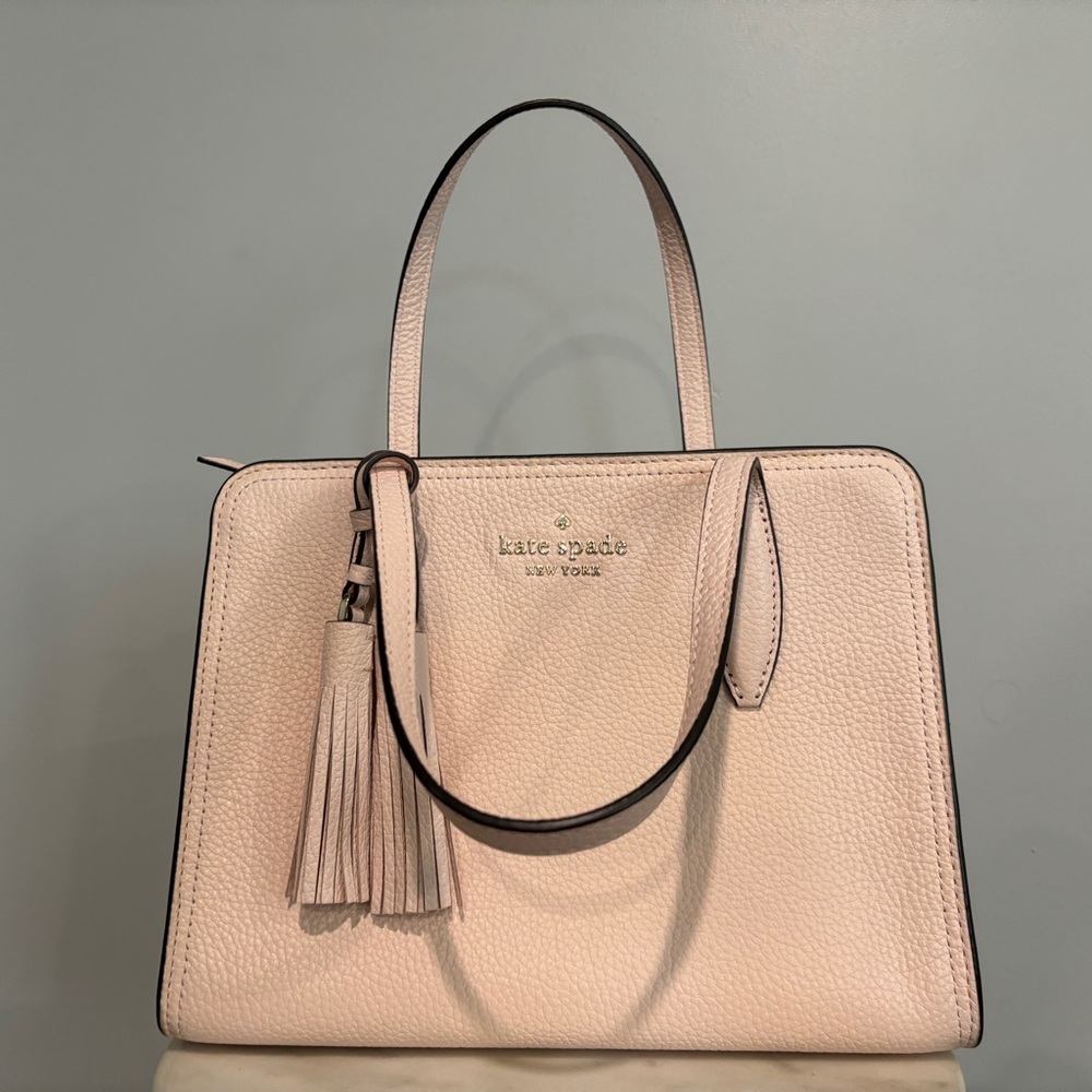 Kate Spade Rowe Medium Top Zip Satchel Peach Puff Blush Pink - Picture 5 of 13